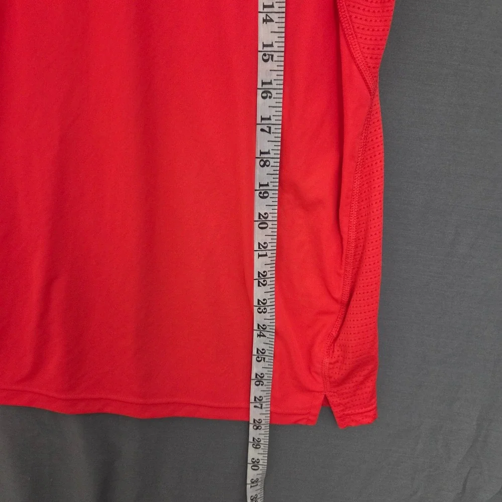 Adidas Aeroready Mens Short Sleeve Running Shirt Orange Reflective Stripes Med